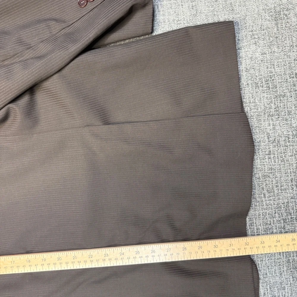 Pronto Uomo Blazer Mens 48L Brown Pinstripe Wool Zignone Italy Sport Coat